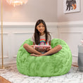 Load image into Gallery viewer, Jaxx Saxx 3 ft Bean Bag Chair - Faux Fur - Lime Green - BagNook