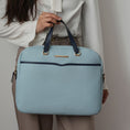 Load image into Gallery viewer, (ocean blue)Rose Vegan Leather Laptop Briefcase by Mia K - BagNook