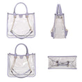 Load image into Gallery viewer, (lilac)Diva PVC Tote Bag with Tweed Bucket Bag by Mia K. - BagNook