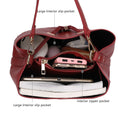 Load image into Gallery viewer, (wine)Callie Solid Bucket Bag with Matching Wallet by Mia K - BagNook