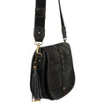 Load image into Gallery viewer, Vivo Saddle Bag - Upcycled Leather & Vegan Leather - Black - BagNook