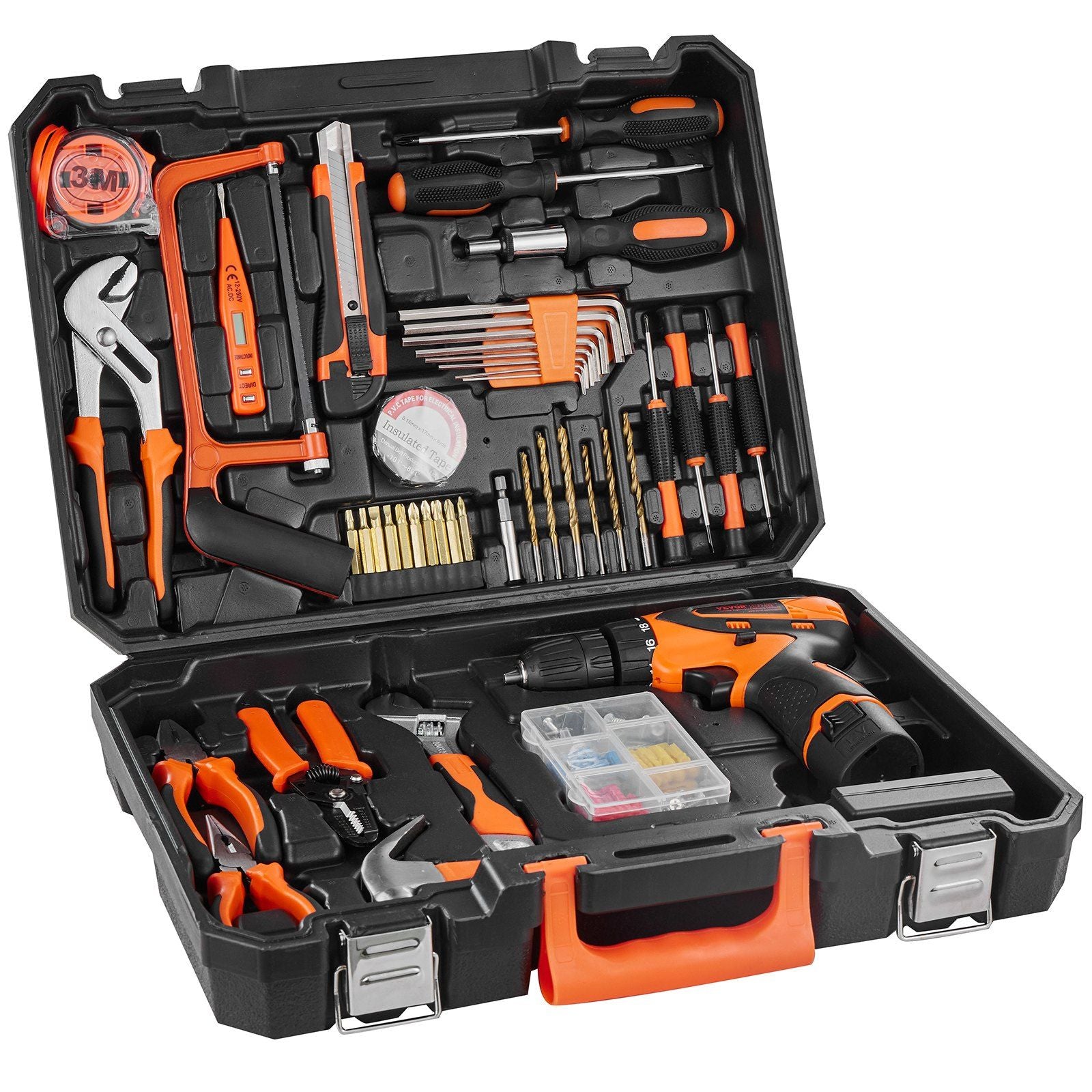 VEVOR 146 Piece General Household Hand Tool Set w/drill - BagNook