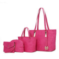 Load image into Gallery viewer, (fuchsia)Arya 4pc Signature Vegan Leather Tote Bag Set by Mia K - BagNook