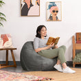 Load image into Gallery viewer, Jaxx Saxx 3 ft Round Bean Bag - Charcoal - BagNook