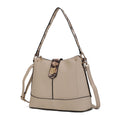 Load image into Gallery viewer, (beige)Ezra Snake Embossed Shoulder Handbag by Mia K - BagNook