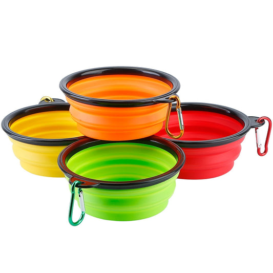 4pc Silicone Collapsible Dog Bowls - BPA Free - BagNook