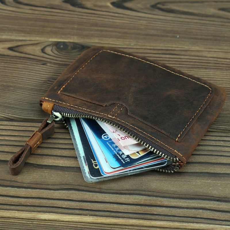 The Cael | Handmade Leather Coin Purse w/Zipper - BagNook