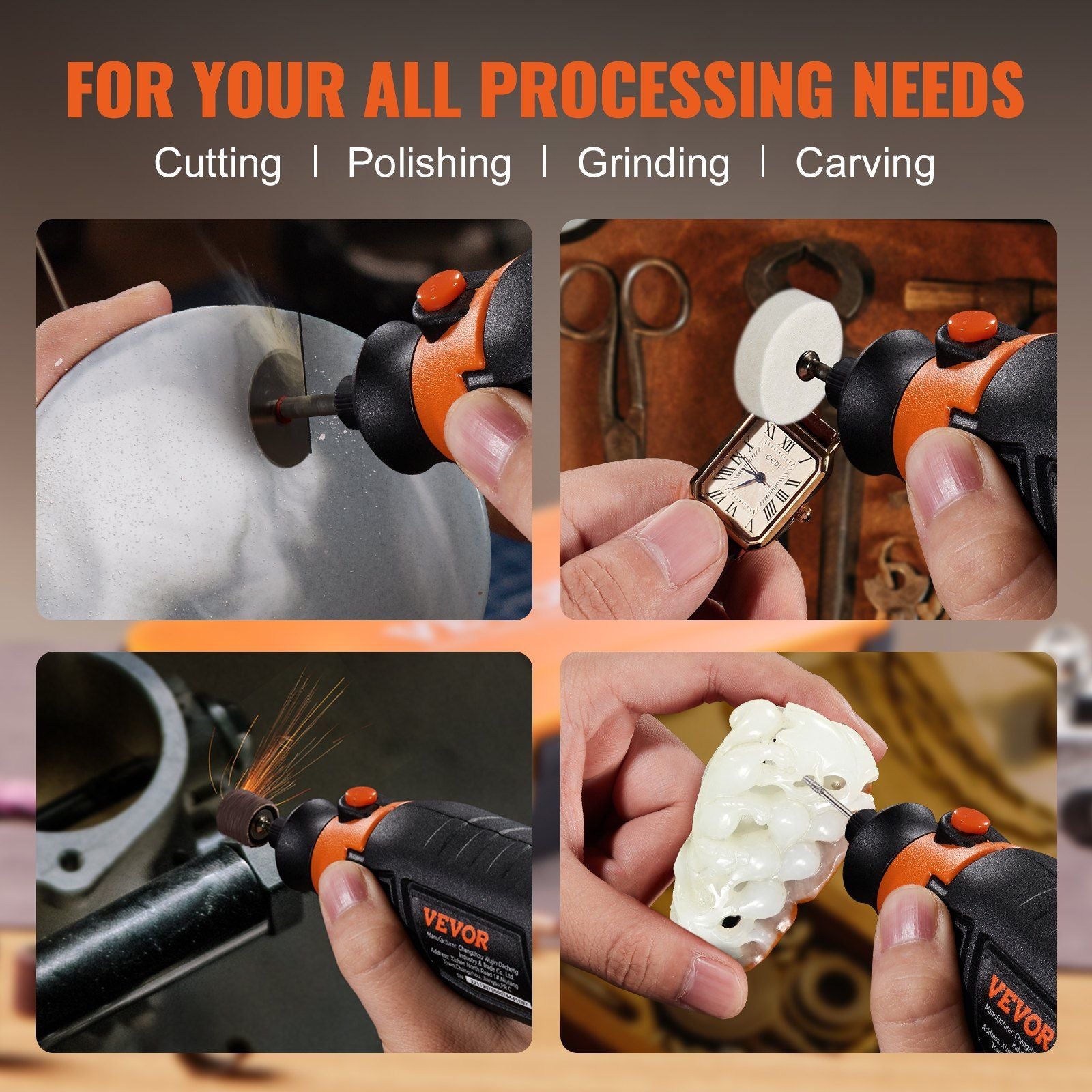 VEVOR All Purpose Rotary Tool Accessory Kit, 357pcs - 1/8"D Shanks - BagNook