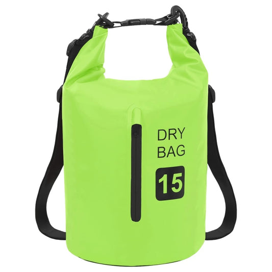 Dry Bag with Zipper 4 gal PVC - Green - BagNook