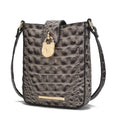 Load image into Gallery viewer, (charcoal)Avery Faux Crocodile Embossed Crossbody by Mia K - BagNook