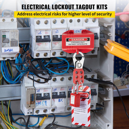 VEVOR 42pc Lockout Tagout Kits, Includes Padlocks, 5 Kinds of Lockouts, Hasps, Tags & Ties - BagNook