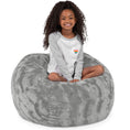 Load image into Gallery viewer, Jaxx Saxx 3 Ft Bean Bag Chair - Faux Fur - Silver - BagNook