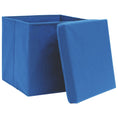 Load image into Gallery viewer, Storage Boxes w/Lids 4pc 12.6"x12.6"x12.6" Fabric - Blue - BagNook