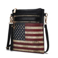 Load image into Gallery viewer, (black)Genesis Vegan Leather Flag Women Crossbody by Mia k - BagNook