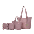 Load image into Gallery viewer, (lavender)Lippa M Signature Crocodile Embossed Tote Set by Mia K - BagNook
