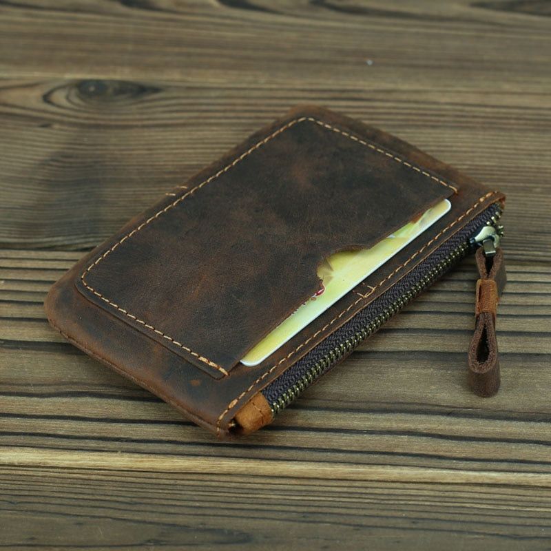 The Cael | Handmade Leather Coin Purse w/Zipper - BagNook
