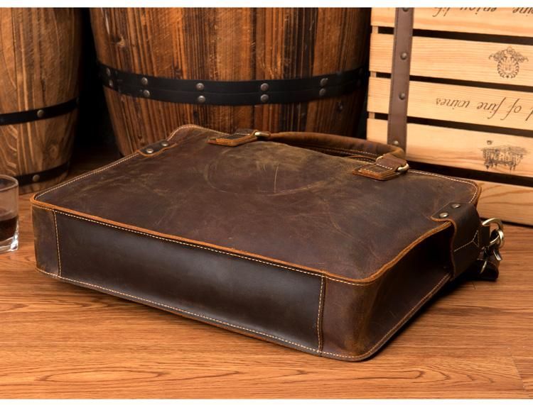 The Viggo Briefcase | Genuine Leather Messenger Bag w/adj straps - BagNook