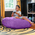 Load image into Gallery viewer, Jaxx 4 ft Cocoon Kids Bean Bag, Grape - BagNook