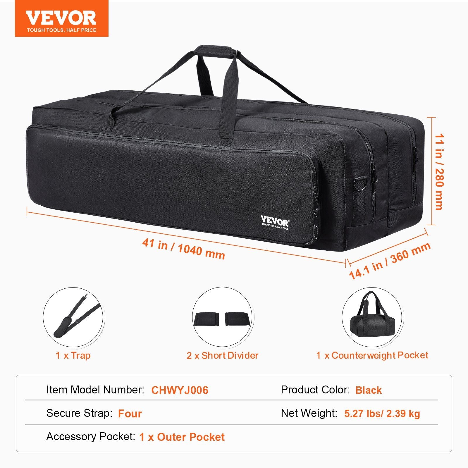 VEVOR Telescope Case 41" Multipurpose Shock-Absorbent Telescope Storage Bag - BagNook