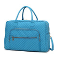 Load image into Gallery viewer, (turquoise)Jayla Solid Quilted Cotton Duffel Bag by Mia K - BagNook