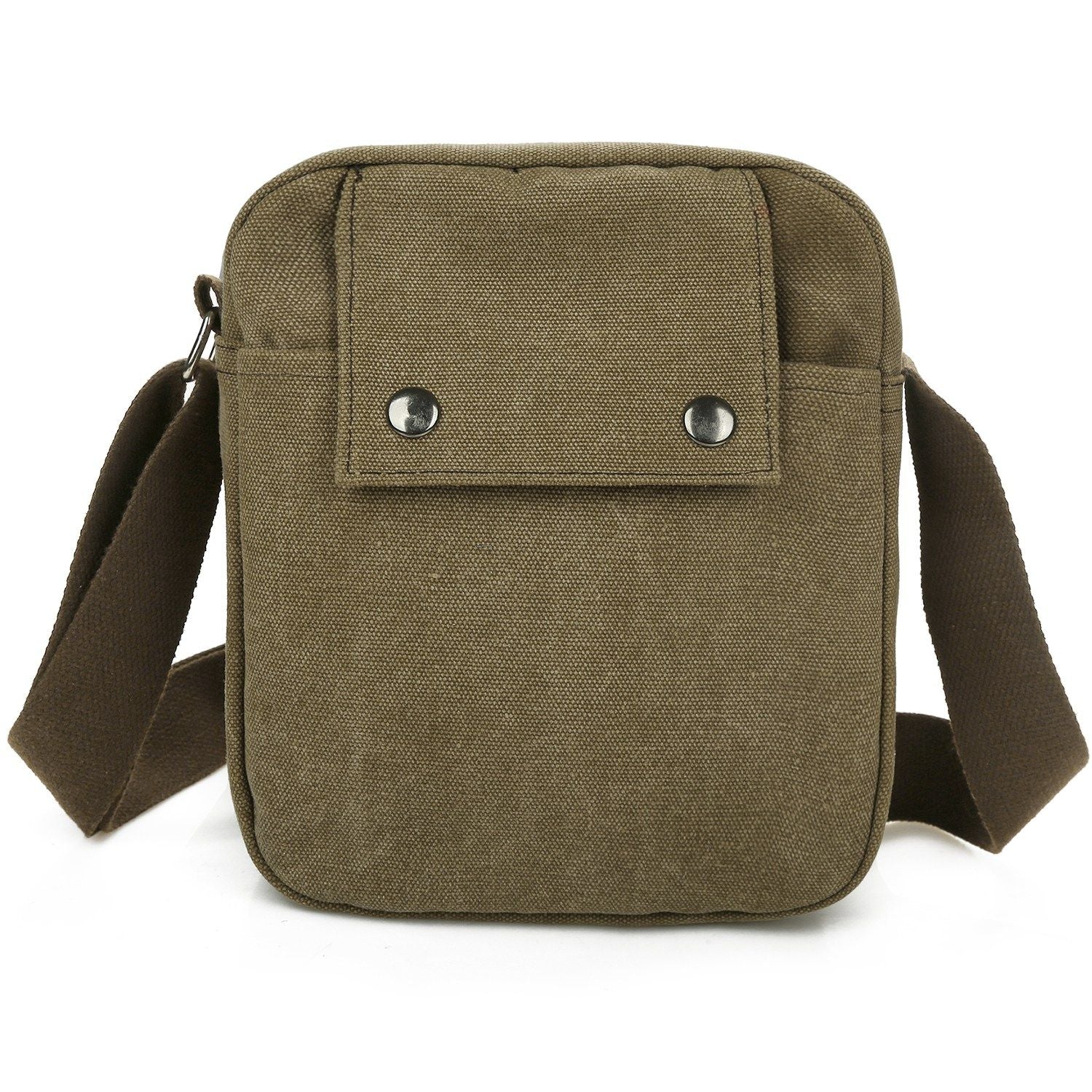 (khaki)Unisex Canvas Lightweight Crossbody Bag - BagNook