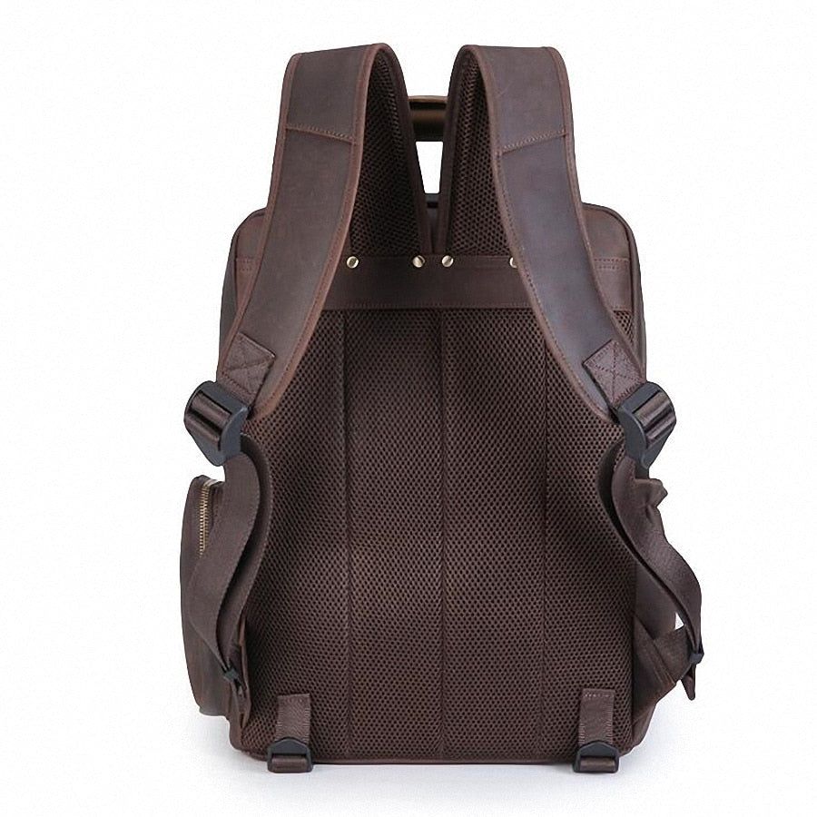The Gaetano | Large Leather Backpack Camera Bag w/Tripod Holder - BagNook