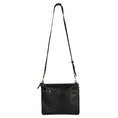 Load image into Gallery viewer, Brook Wide Crossbody - Upcycled Leather - Black - BagNook