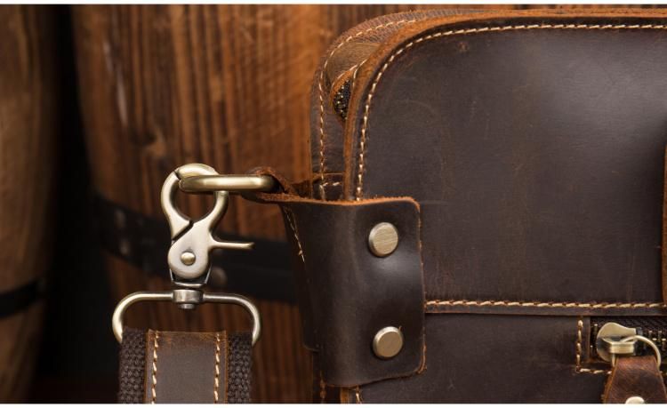 The Viggo Briefcase | Genuine Leather Messenger Bag w/adj straps - BagNook