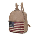 Load image into Gallery viewer, (taupe)Briella Vegan Leather Women FLAG Backpack by Mia K - BagNook