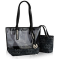 Load image into Gallery viewer, (black)Tayla 2pc Tote & Mini by Mia K - BagNook