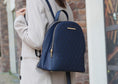 Load image into Gallery viewer, (navy)Sloane Vegan Leather Multi-Compartment Backpack by Mia K - BagNook