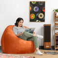 Load image into Gallery viewer, Jaxx Saxx 4 Foot Round Bean Bag, Mandarin - BagNook