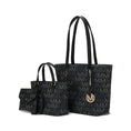 Load image into Gallery viewer, (black)Aylet M Tote with Mini Handbag and Wristlet Pouch by Mia k - BagNook