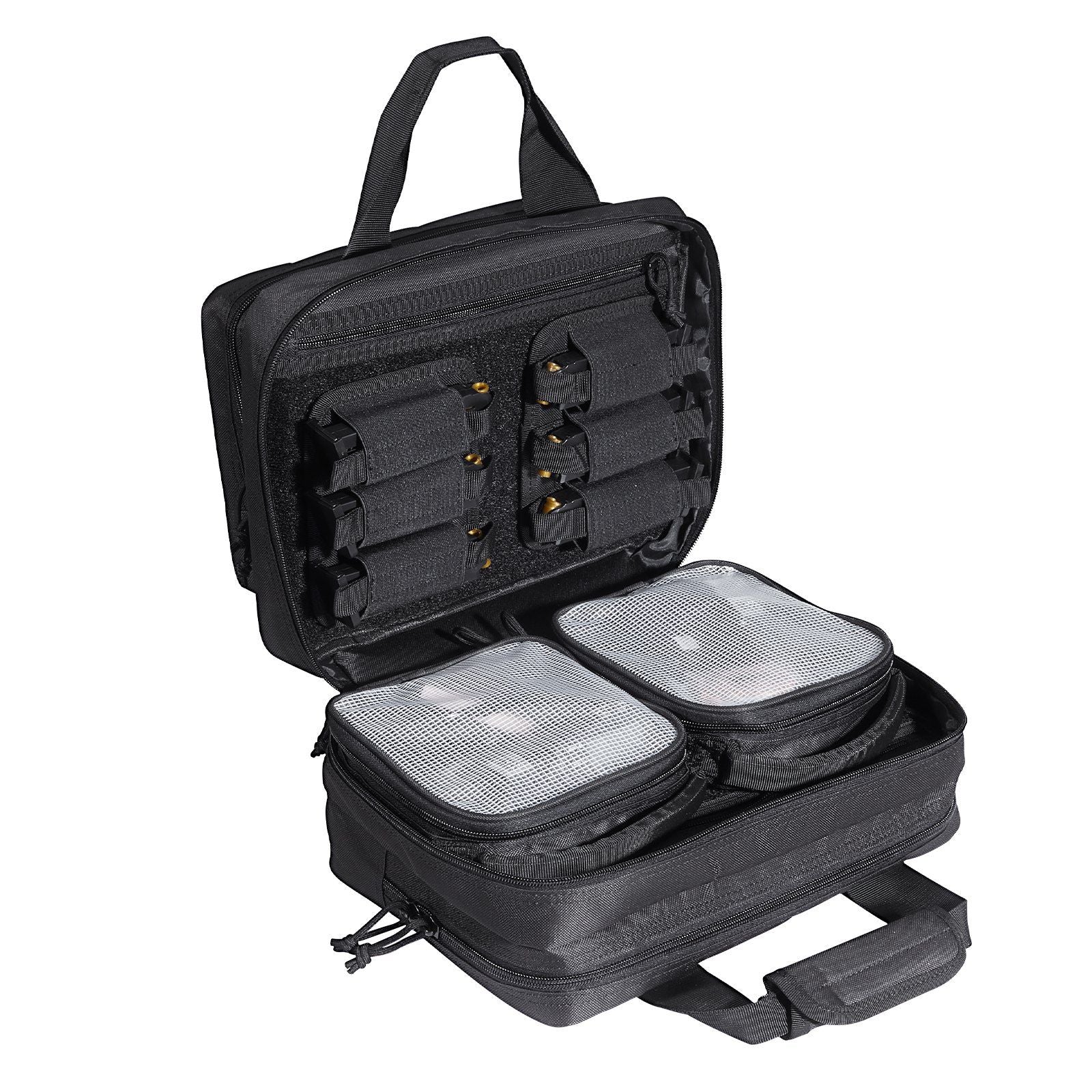VEVOR Tactical Pistol Bag with 2 Pistol Cases - Black - BagNook