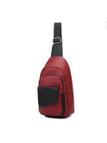 Load image into Gallery viewer, (burgundy)Kace M Logo Printed Women Sling Bag by MKF - BagNook