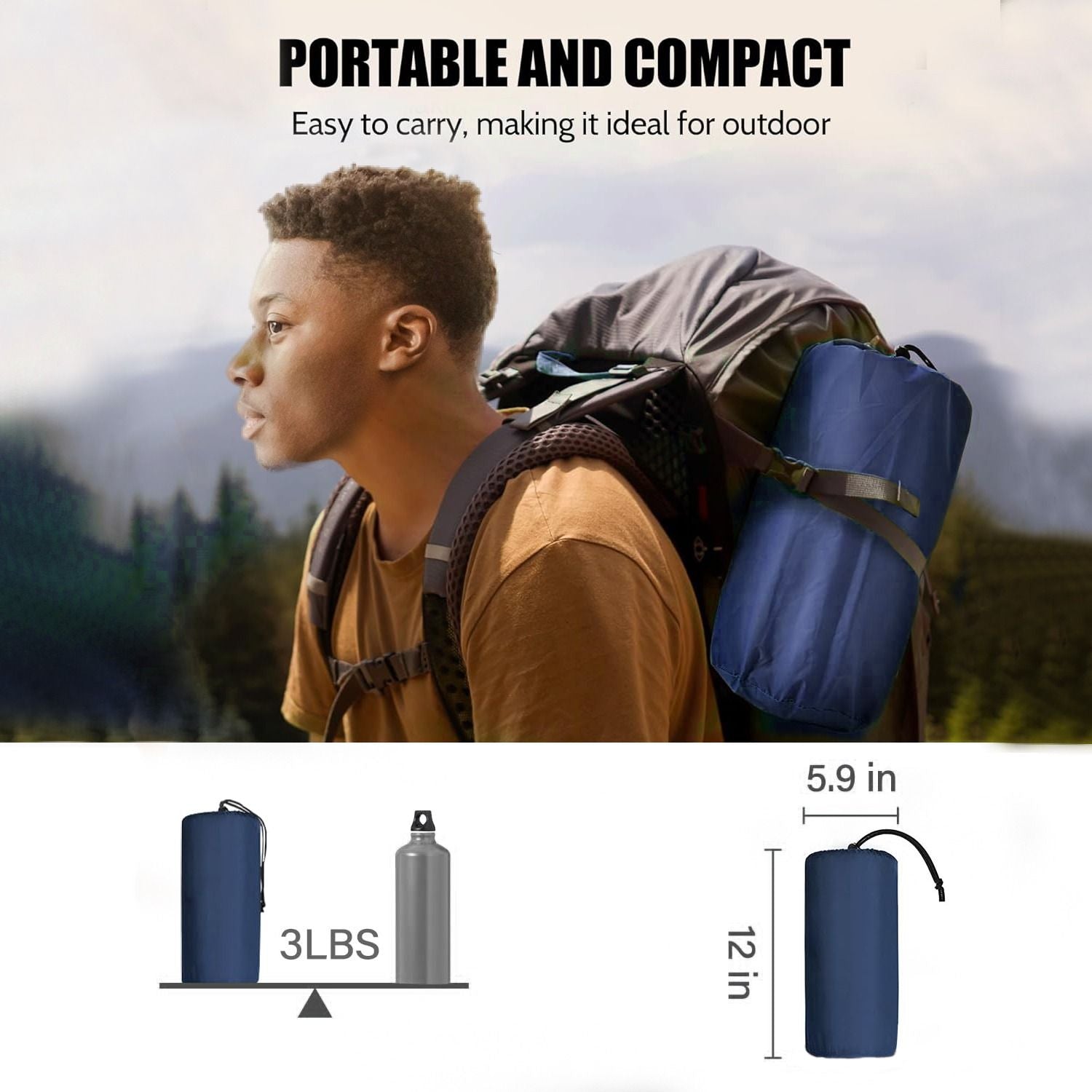 (2-green) Green inflatable camping mattress with a foot pump on a white background - bagNook