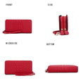 Load image into Gallery viewer, (red)Eve Vegan Leather Crocodile Embossed Wristlet by Mia K - BagNook