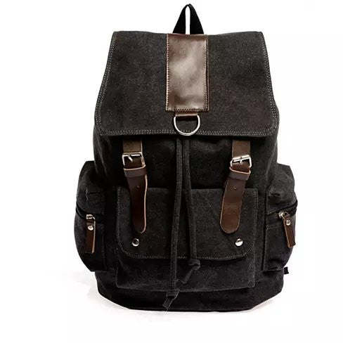 (charcoal)Back to Campus Canvas Backpack - BagNook
