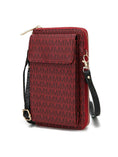 Load image into Gallery viewer, (burgundy)Mala Phone Wallet Vegan Leather Crossbody Bag by Mia k - BagNook