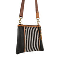 Load image into Gallery viewer, Noa Angled Crossbody Bag - Striped - Upcycled Leather/Canvas - BagNook