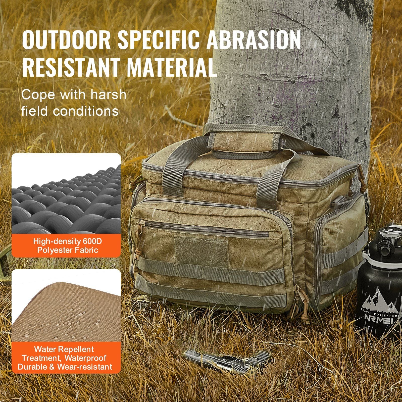 VEVOR Tactical Range Bag for 4 Pistols - Brown - BagNook