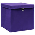 Load image into Gallery viewer, Storage Boxes w/Lids 4pc 12.6"x12.6"x12.6" Fabric - Purple - BagNook