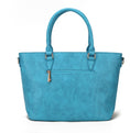 Load image into Gallery viewer, (turquoise)Lilian Vegan Leather Women FLAG Tote Bag by Mia K - BagNook