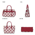 Load image into Gallery viewer, (red)Coleen Vegan Leather Women Plaid Satchel Bag by Mia k - BagNook