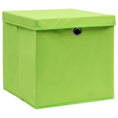 Load image into Gallery viewer, Storage Boxes w/Lids 4pc 12.6"x12.6"x12.6" Fabric - Green - BagNook