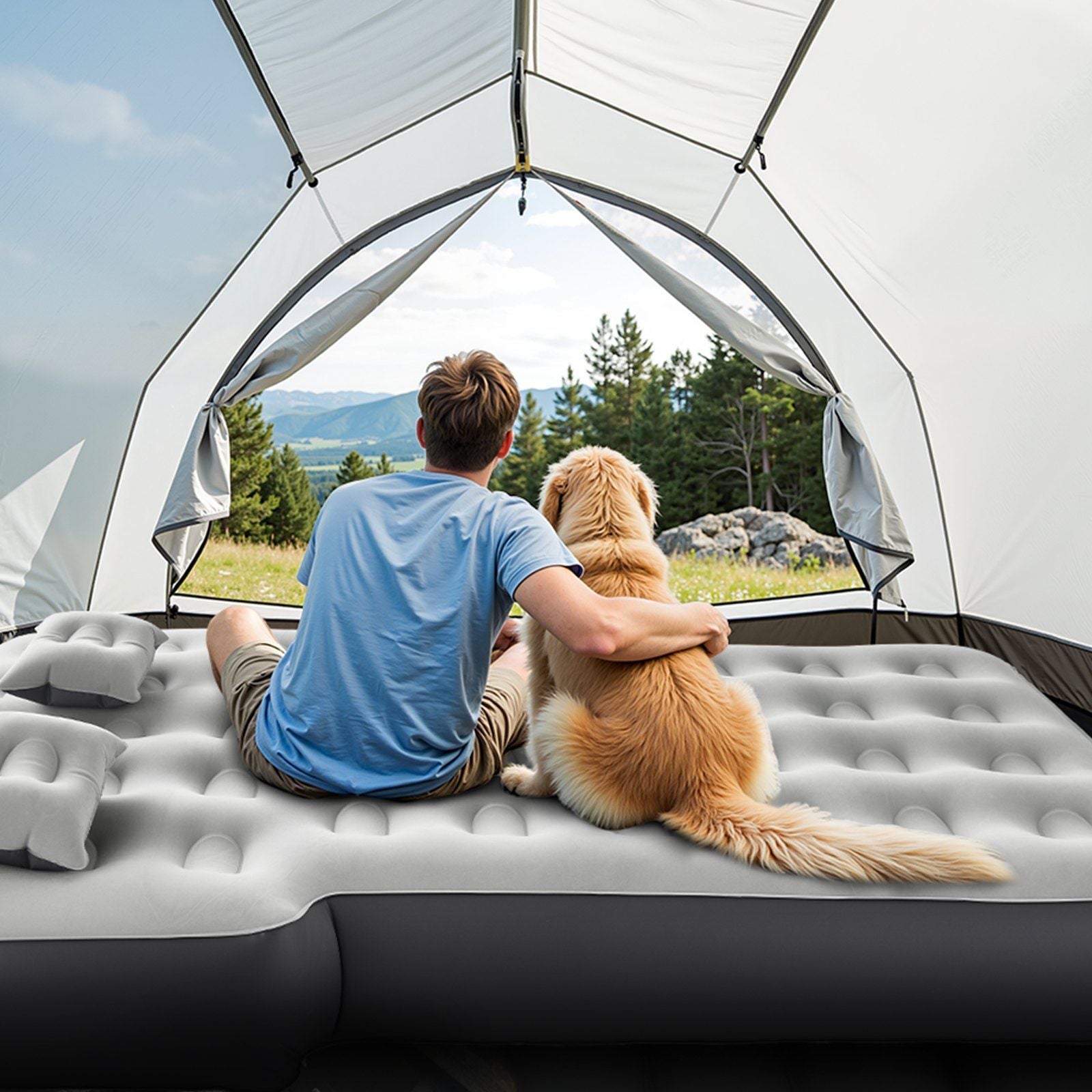 Inflatable Car & Auto Air Mattress w/Built in Pump