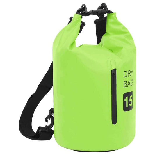 Dry Bag with Zipper 4 gal PVC - Green - BagNook