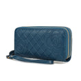 Load image into Gallery viewer, (teal)Honey Leather Flower Embossed Wallet by Mia K - BagNook