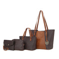Load image into Gallery viewer, (brown)Lippa M Signature Crocodile Embossed Tote Set by Mia K - BagNook