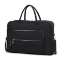 Load image into Gallery viewer, (black)Jayla Solid Quilted Cotton Duffel Bag by Mia K - BagNook